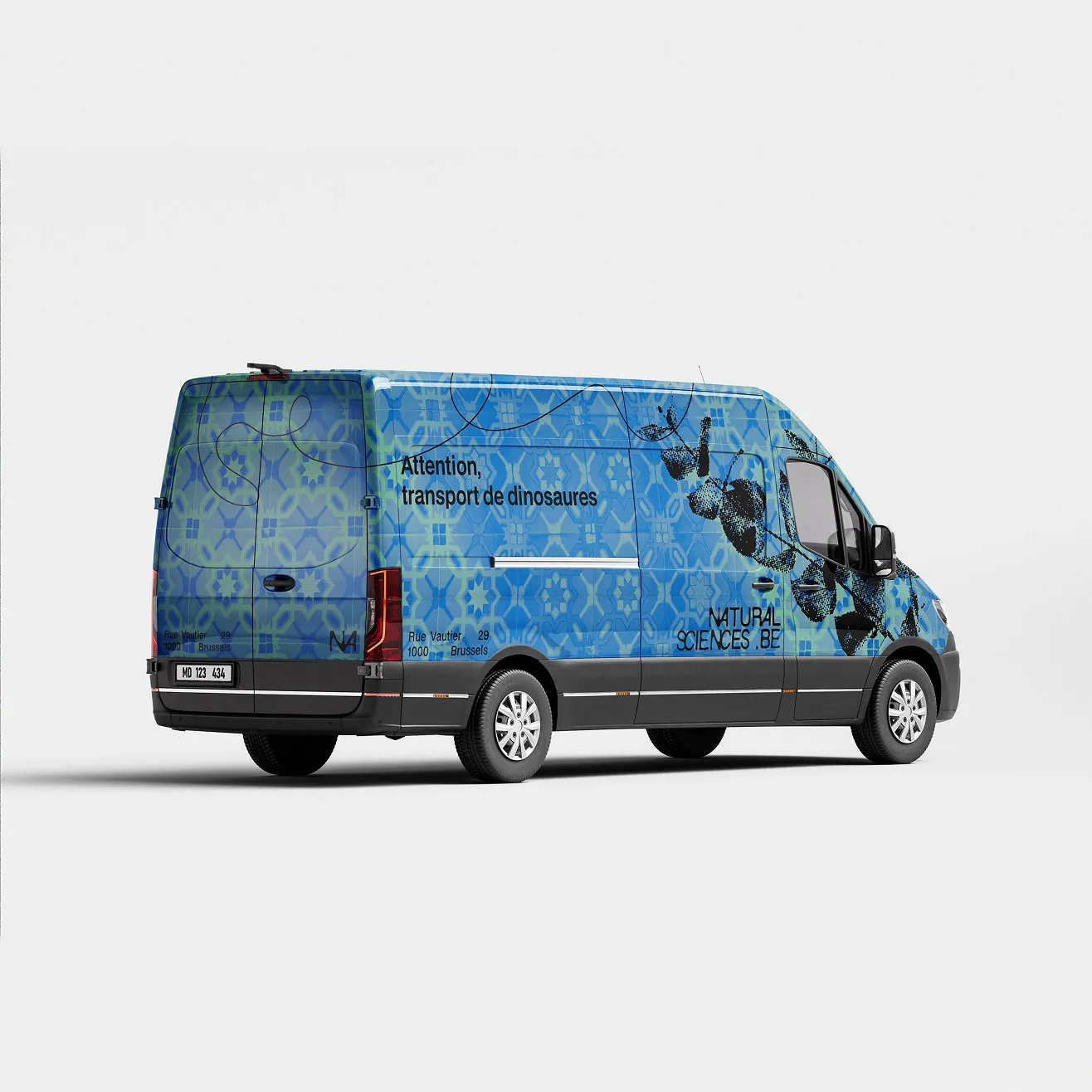 Camionnette floquée aux couleurs du Natural Sciences Museum